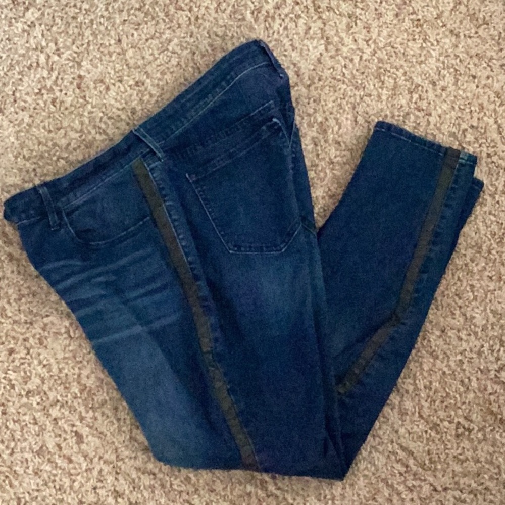 Old Navy Rockstar Jeans with leather accent
